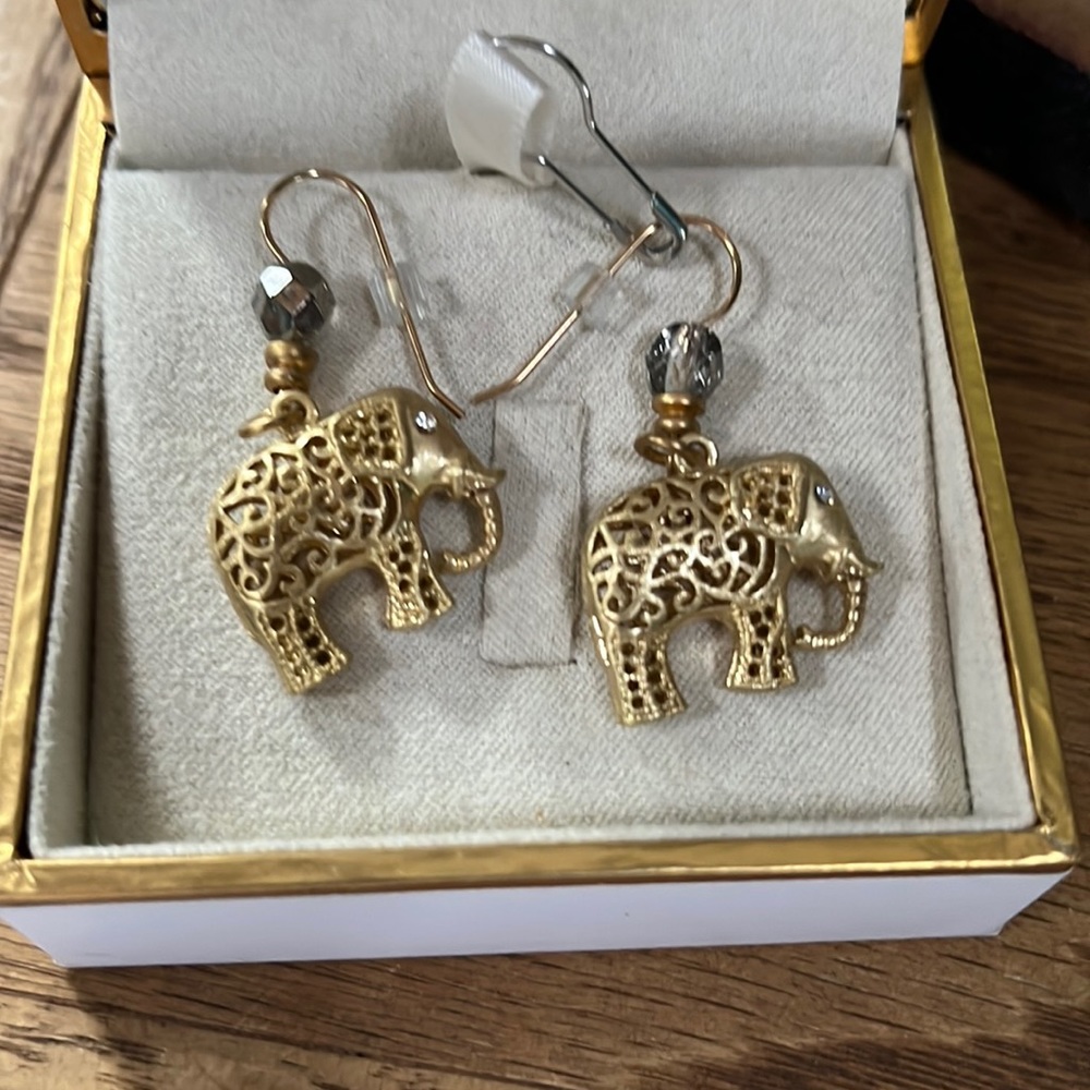 Elephant earrings Gold filled